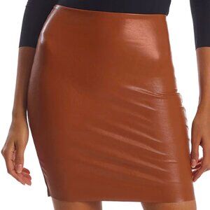 Commando Faux Leather Mini-Skort - SK08 (Cocoa)